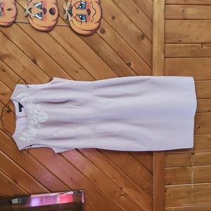 Brooks Brothers Ballet Pink Sleeveless Floral Embroidered Shift Dress si…